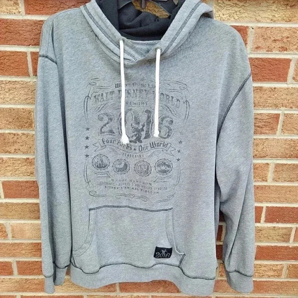 Disney Parks Grey Pullover Hoodie Women's Size Large 2016 Disney World Resort - Picture 1 of 7
